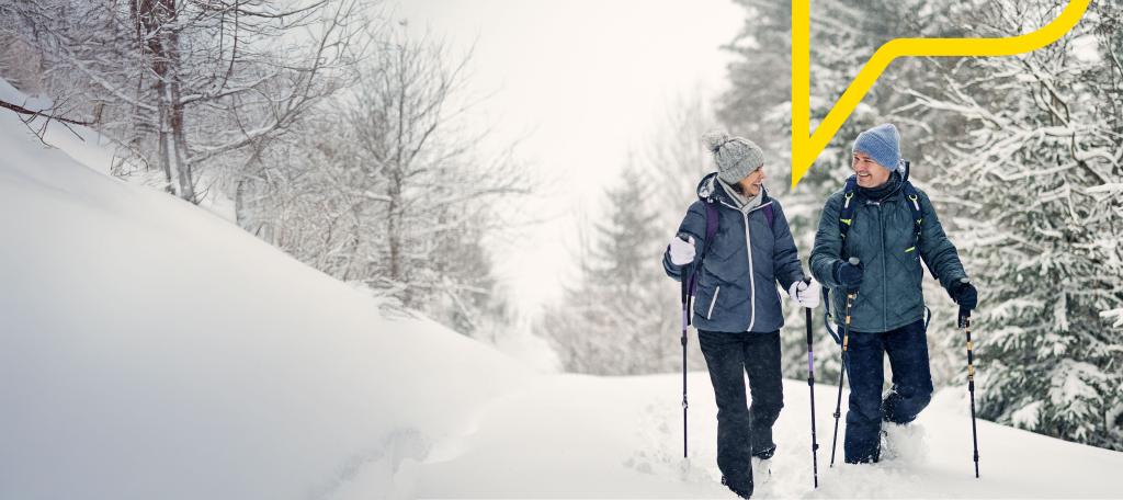 Bannière page pourquoi Promutuel – Deux personnes font du ski 